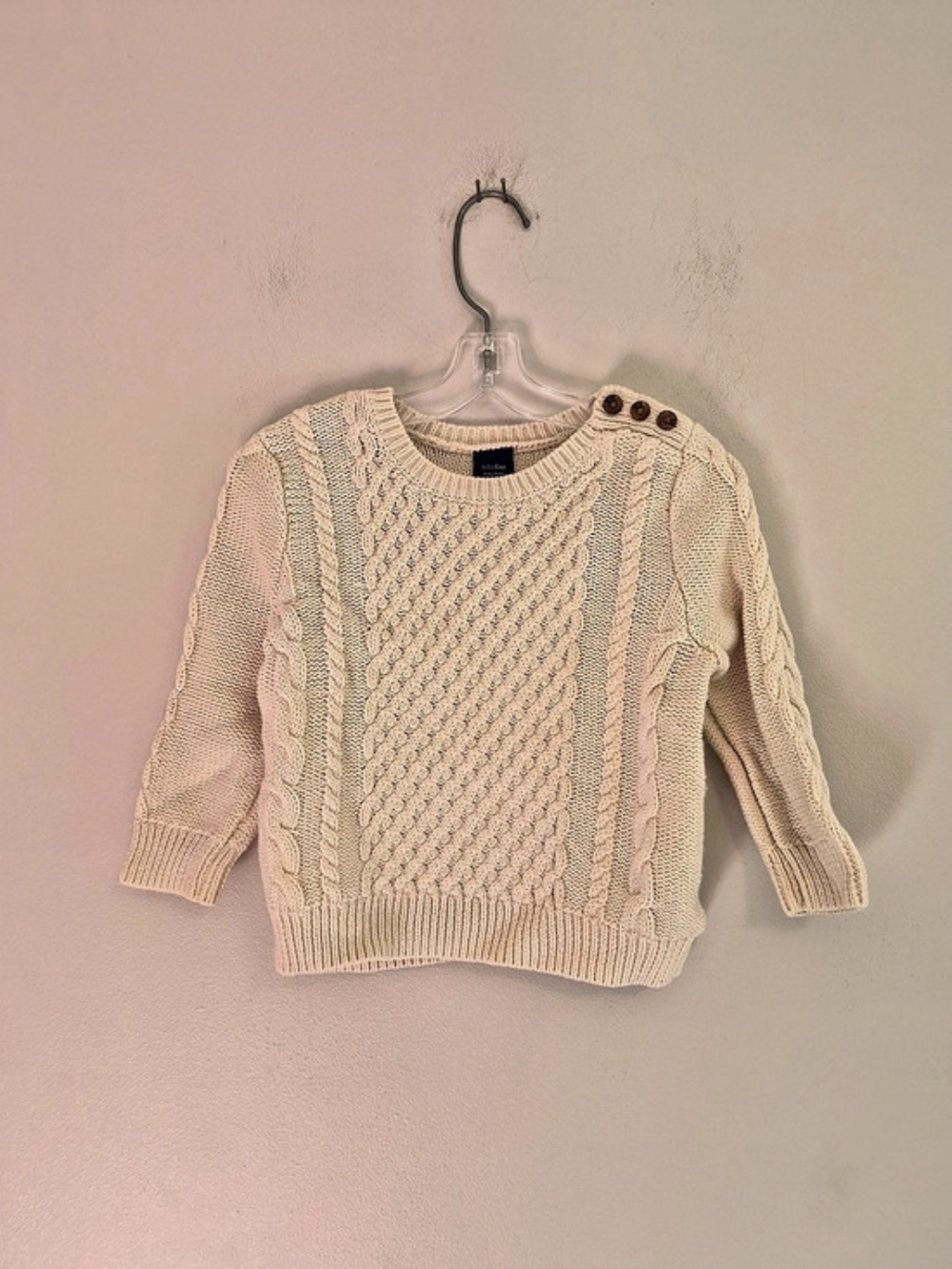 baby Gap 12/18m Tan Cable Knit Pullover Sweater